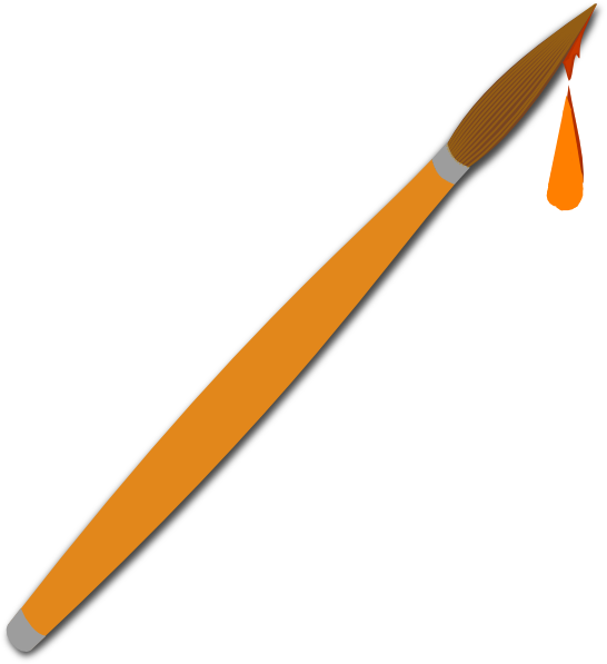 Orange Clipart Paintbrush - Kwast Illustratie Png (546x597), Png Download