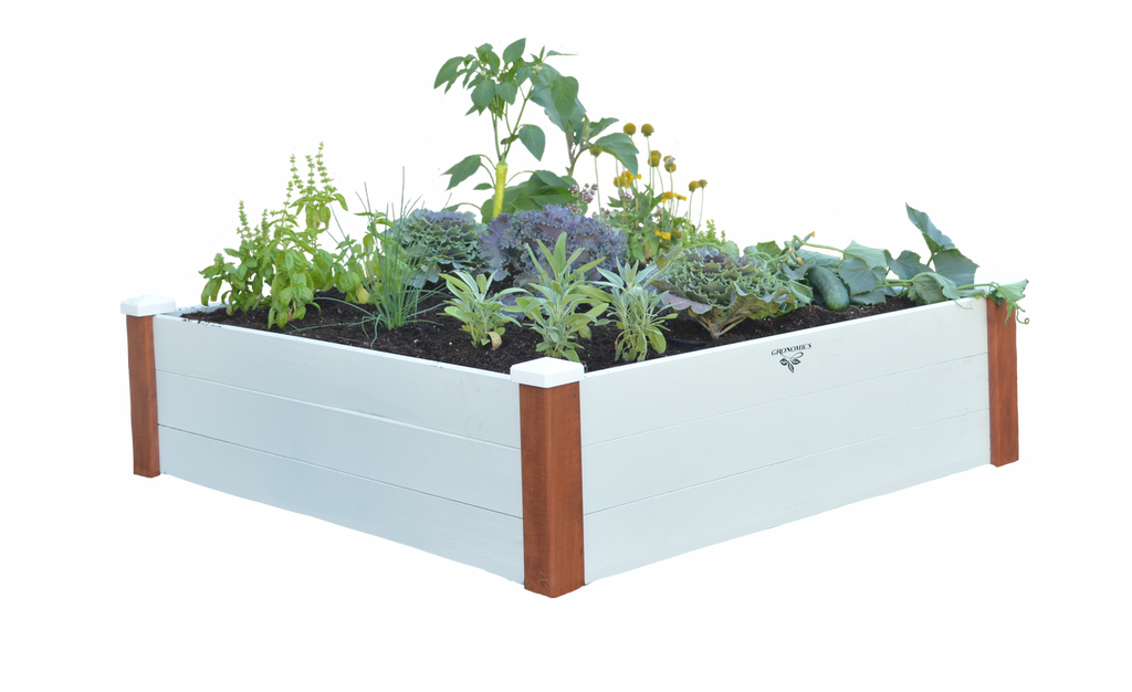 Vinyl Wrapped Raised Garden Bed 48"x48"x14"- - Flowerpot (1024x626), Png Download