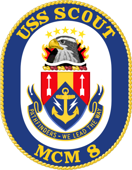 Mine Countermeasures Ship Uss Scout - Mcm 8 Uss Scout (466x599), Png Download