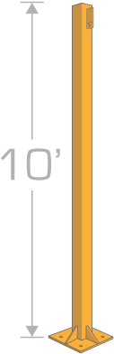 4" X 4" Metal Post - Metal (432x432), Png Download