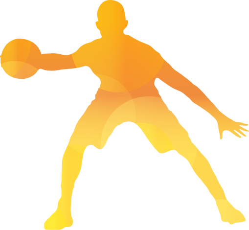 Basketball Silhouette - Basketball Silhouette Png Yellow (509x470), Png Download