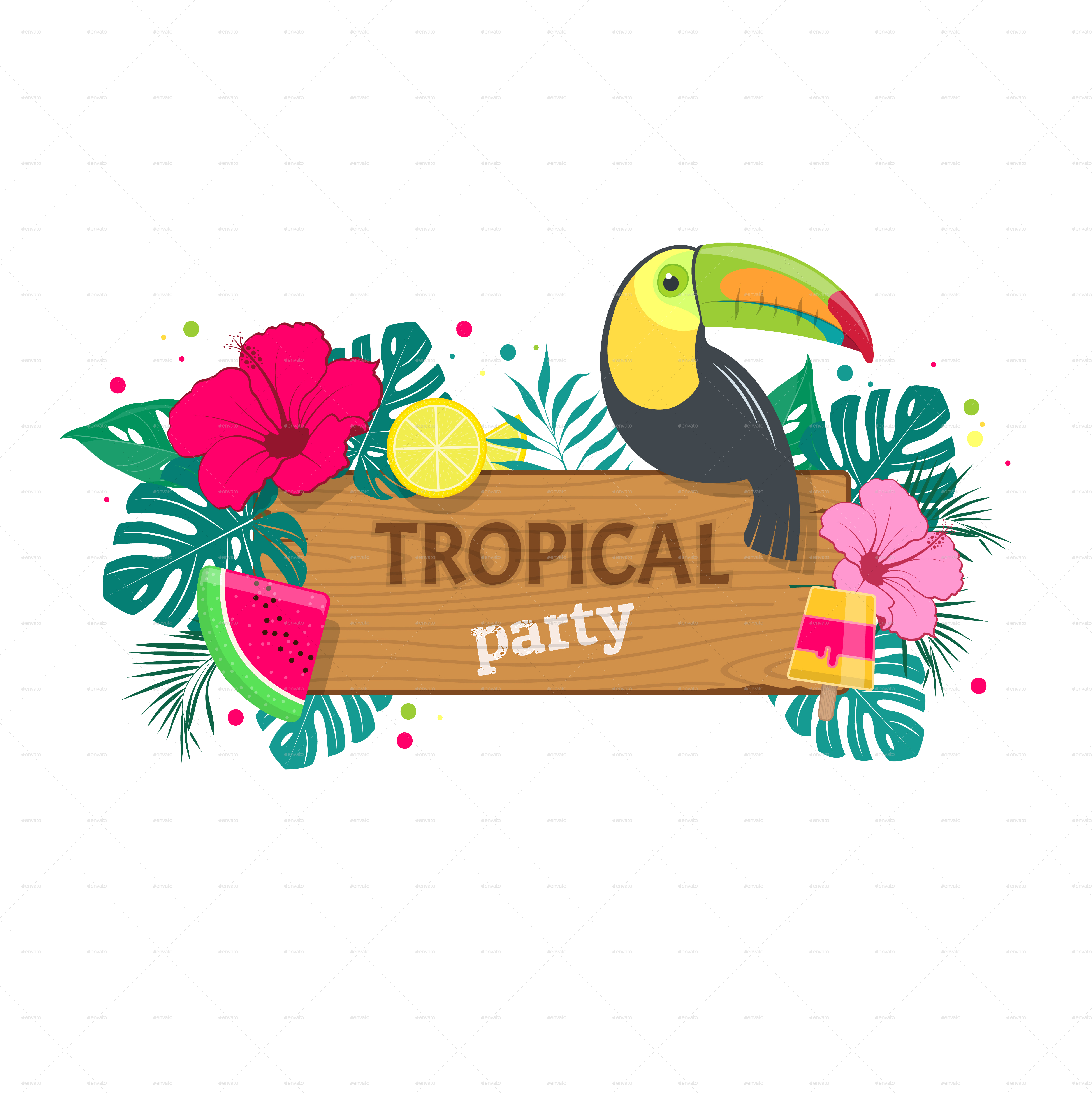Tropical Party Picture Library Library - Tropical Party (5000x5000), Png Download