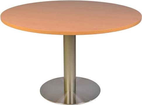 Round Meeting Table With Metal Pole - Antarc Office & Home Furniture Solutions (500x382), Png Download