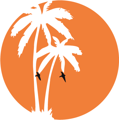 Tropical Treasure - Tropical Beach Logo Png (417x416), Png Download