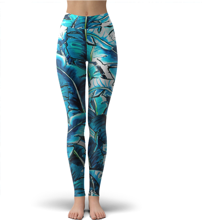 Legging Watercolor Banana Palm Leaf De Marta Barragán - Leggings (800x800), Png Download