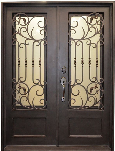 Entry Iron Door - Dark Bronze Wrought Iron Gate (500x700), Png Download