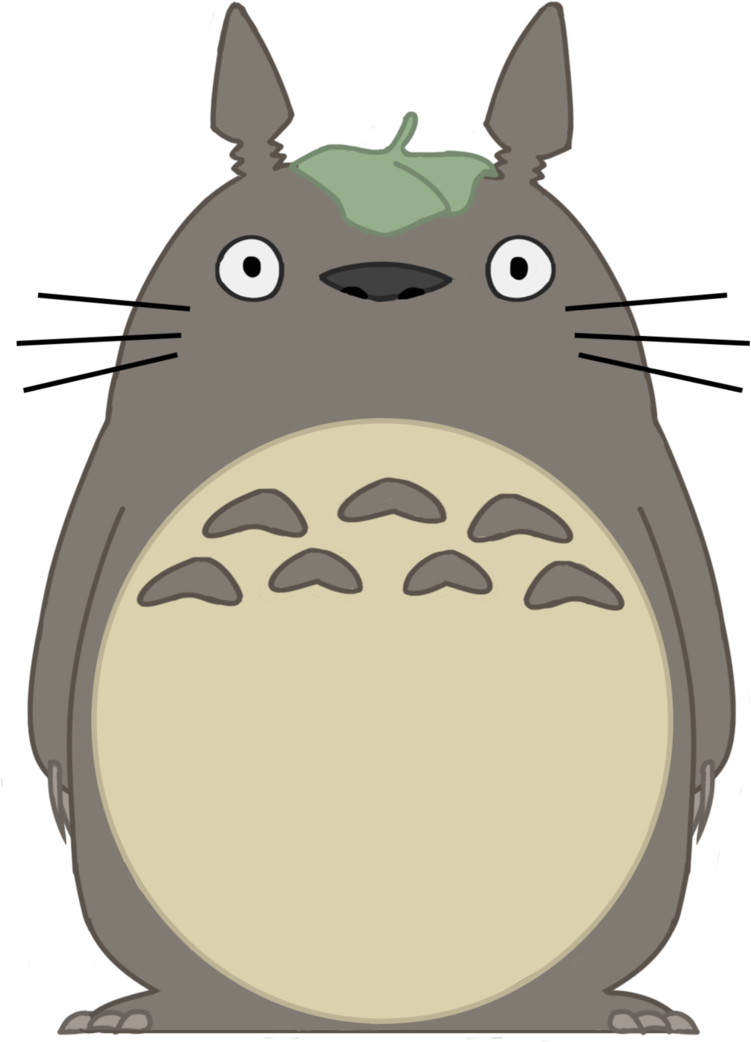Totoro With Leaf By Imhereforthedrarry On Deviantart - Totoro Leaf On Head (757x1055), Png Download