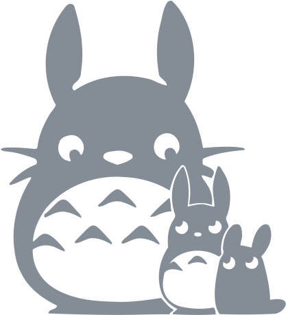 Pegatina Totoro Familia - Vinilo De Totoro (570x708), Png Download