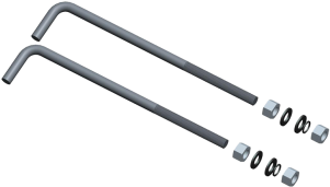 Rab Anchor Bolt Kit Hardware For 4 Square 7 Gauge Steel (350x350), Png Download