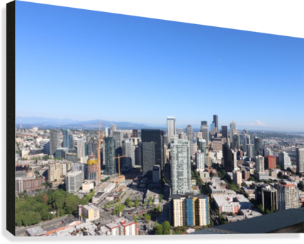 Seattle By Space Needle 1 Canvas Print - Seattle (429x344), Png Download
