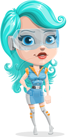 Neonna The Shiny Future Girl - Cartoon Fantasy Characters (460x464), Png Download