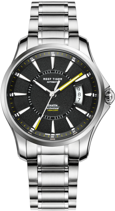Reef Tiger/rt Watches Seattle Black Steel Case Watch (800x800), Png Download
