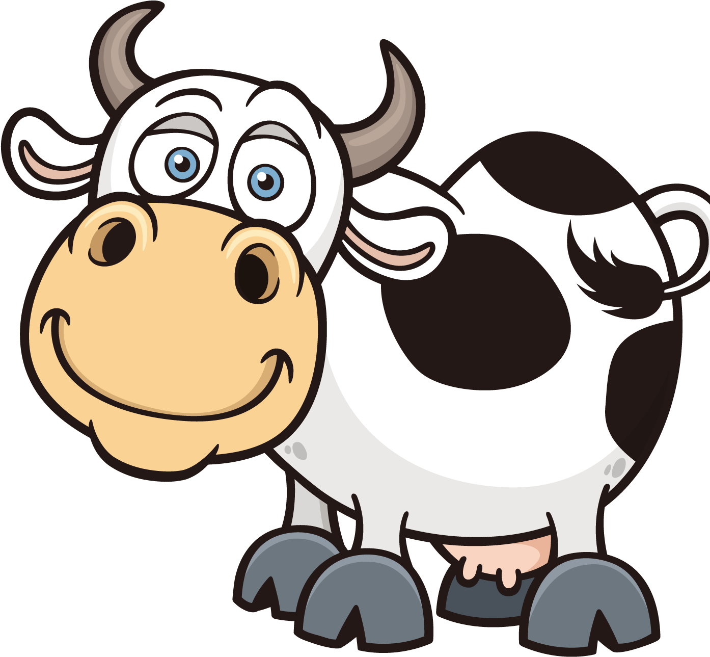 Png Free Download Cattle Cartoon Royalty Free Clip - Cartoon Image Of Cow (1466x1718), Png Download