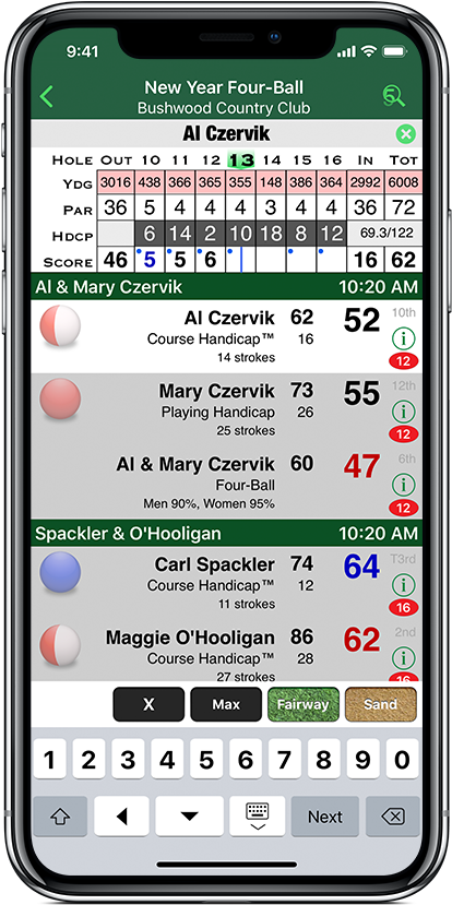 On An Iphone Or Ipod Touch, Scores Are Entered From - Smartphone (585x1024), Png Download