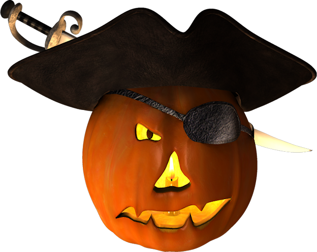 Pumpkin-080 - Jack-o'-lantern (624x495), Png Download