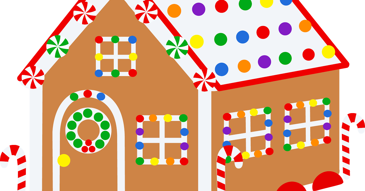 Free Christmas Clipart Gingerbread House - Gingerbread Man House Clipart (1200x630), Png Download