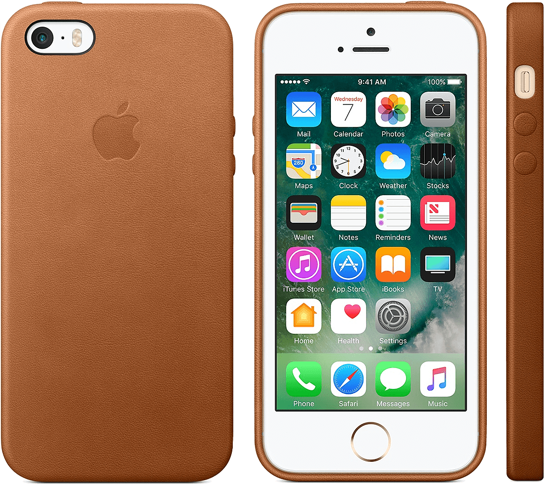 Iphone 5 S/se Leather Case, Saddle Brown - Iphone Se Leather Case Saddle Brown (1200x1200), Png Download