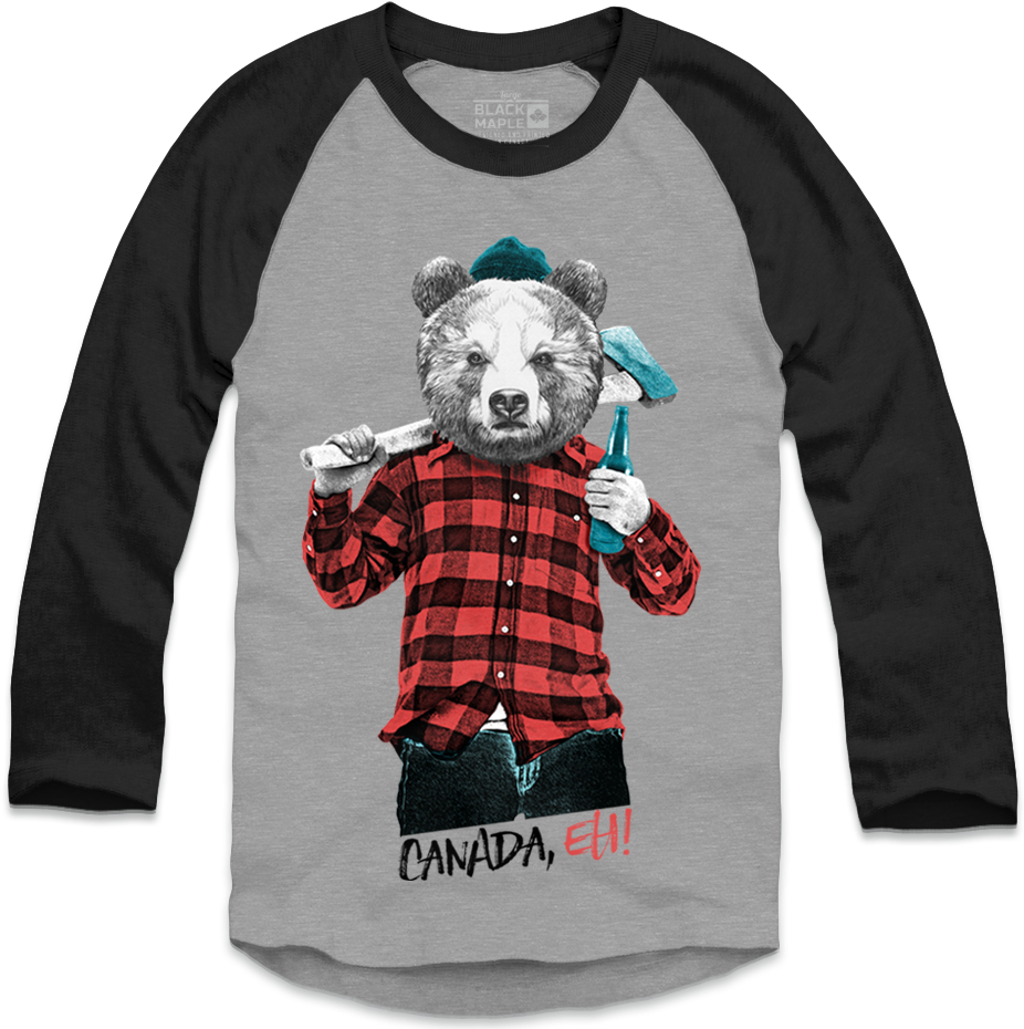 Lumberjack Bear With Beer Athletic Gray With Black - Imma Pray For You Shirt (1050x1074), Png Download