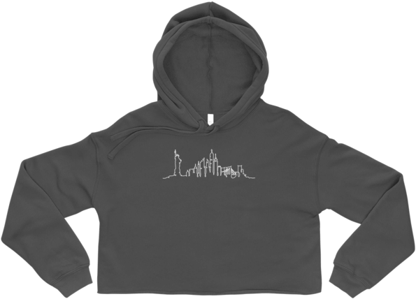New York City Skyline Crop Hoodie - Sweatshirt (600x600), Png Download