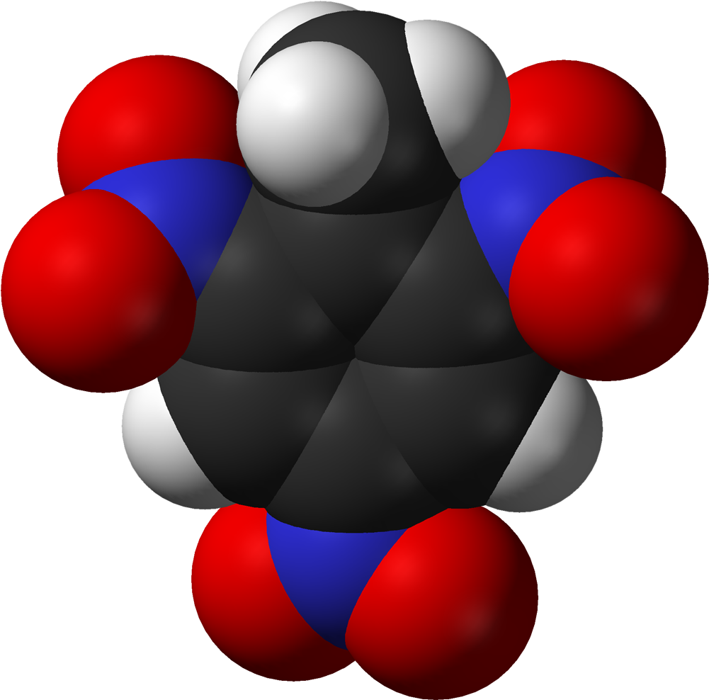 Tnt From Xtal 1982 3d Vdw - Tnt Molecule (1100x1087), Png Download