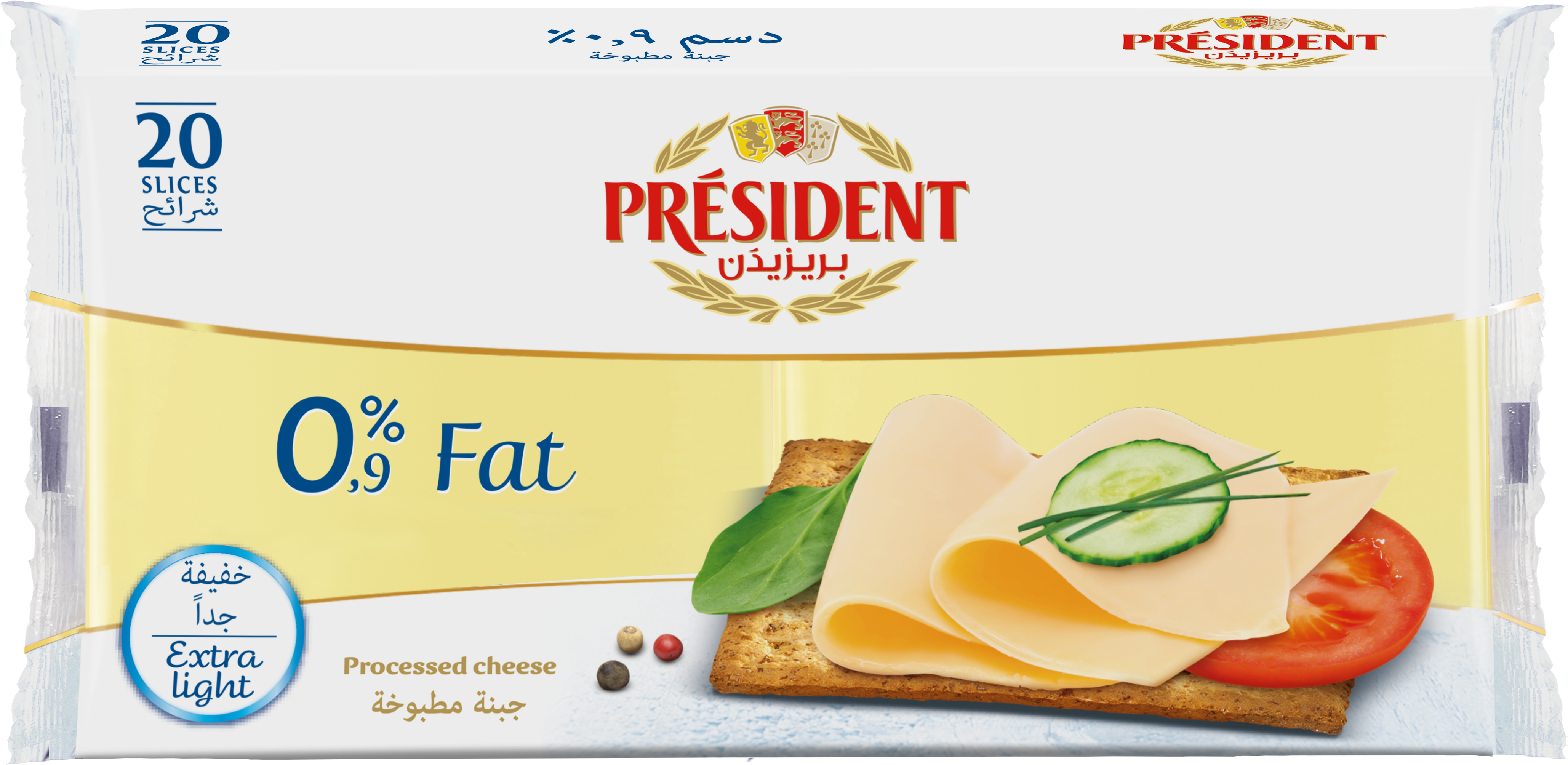 President 0% Fat 20 Slices - President (4488x2222), Png Download