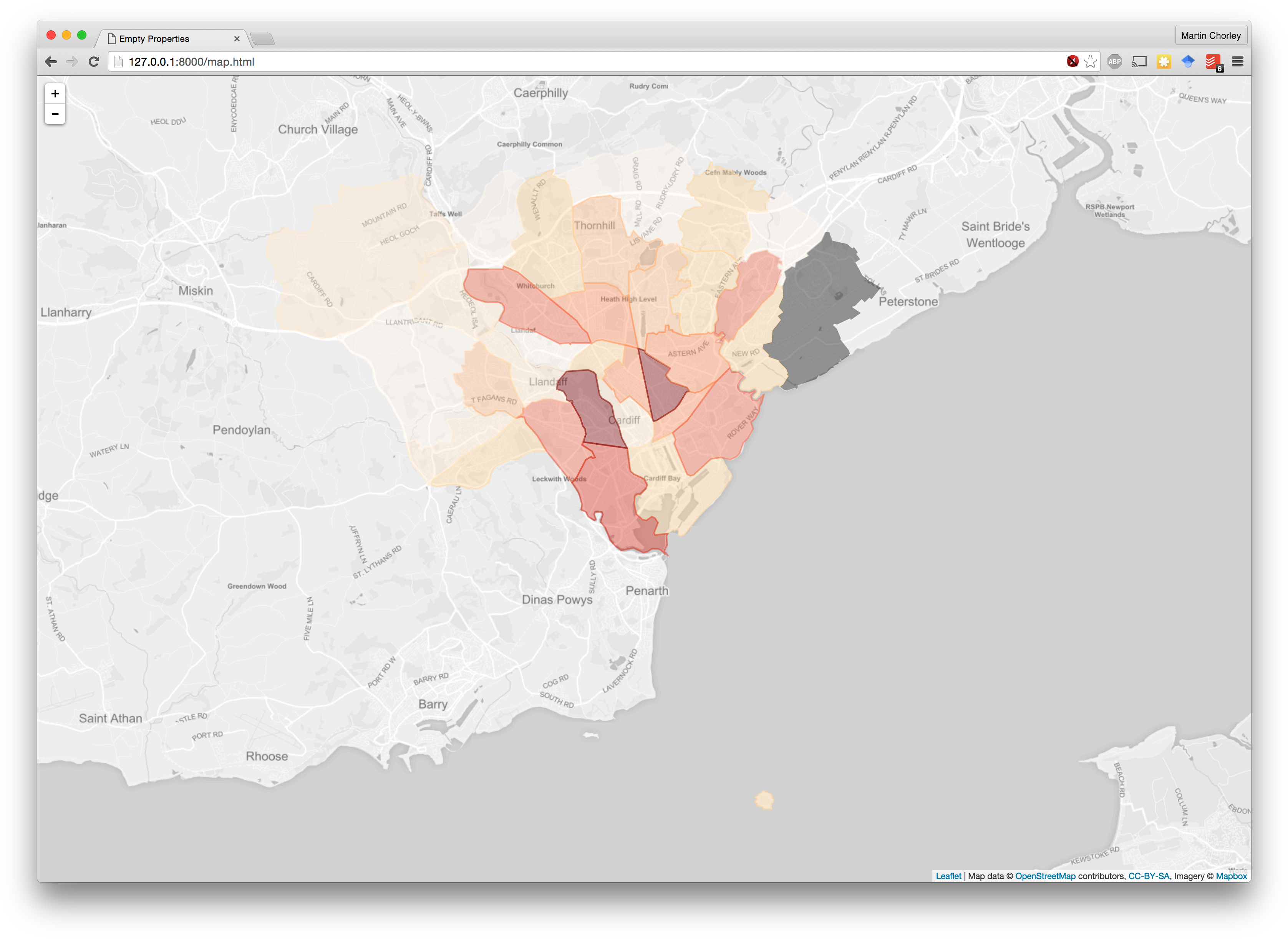 Choropleth Of Empty Properties In Cardiff - Atlas (3384x2468), Png Download