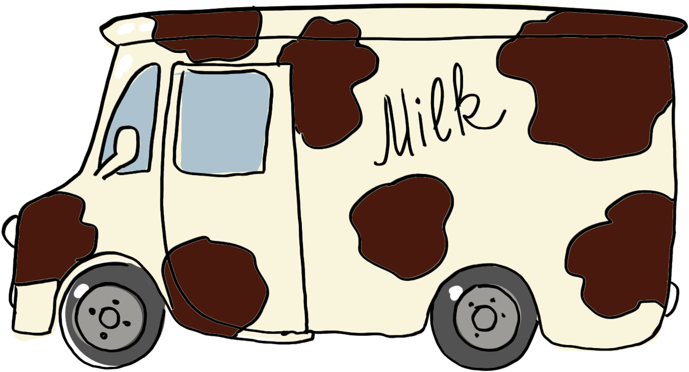 Milk Clipart Man Milk Indian - Milk Truck Cartoon Png (1362x741), Png Download