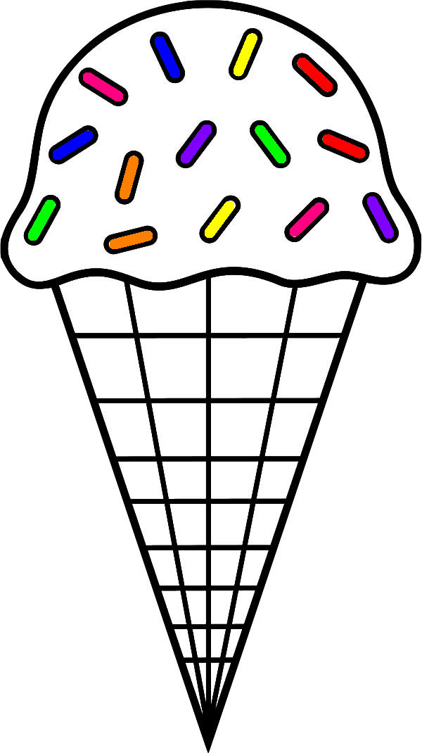 Ice Cream To Color Png (600x1070), Png Download