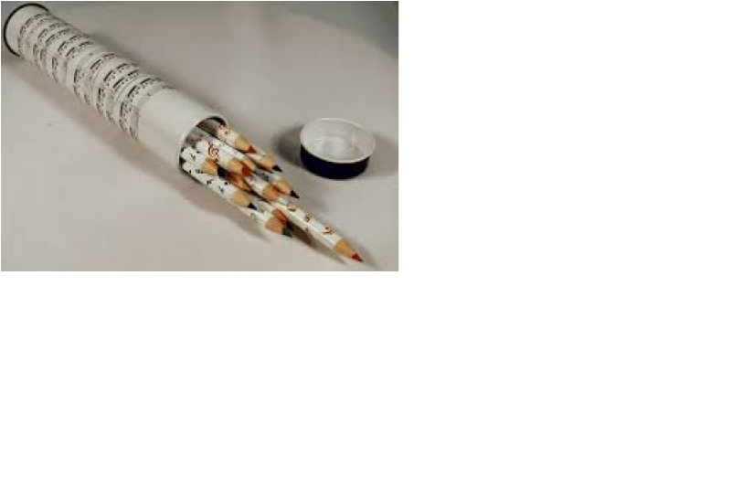 12 Colour Pencils In Music Note Tin-800x800 - Cable (800x800), Png Download