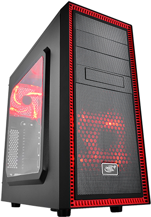 Deepcool Computer Pc Red Tesseract Computer Case - Deepcool Atx Tesseract Sw Rd (600x600), Png Download