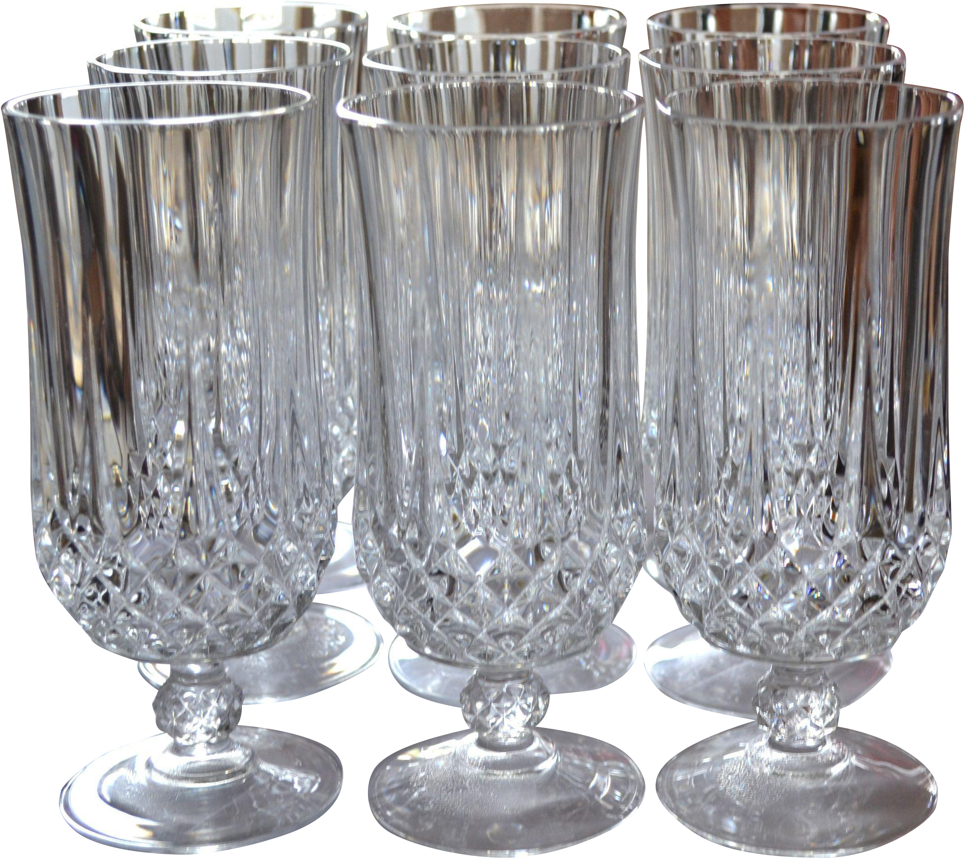 Cristal D' Arques Longchamp Set Of 9 Lead Crystal Iced - Cristal D Arques Longchamp (1964x1964), Png Download