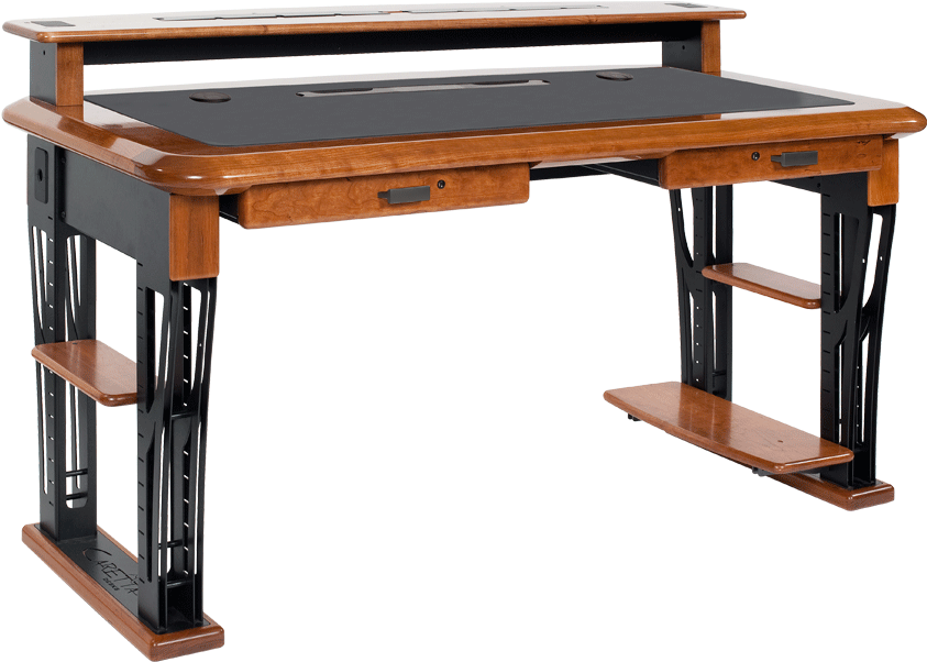 The - Desk With Computer Shelf (850x613), Png Download