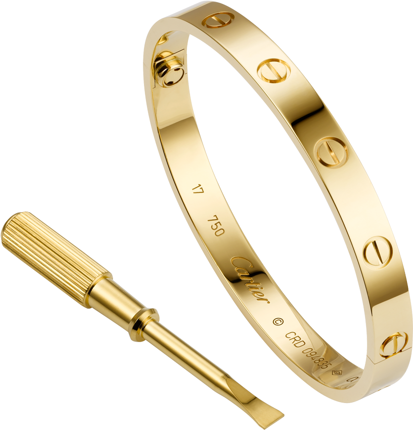 Cartier Love Bangle In Yellow Gold - Gold Bracelets Instagram (1000x1000), Png Download