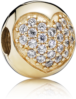 Pandora Bracelets And Charms Tagged "love Of My Life" - Pandora Gold Heart Clip (600x600), Png Download
