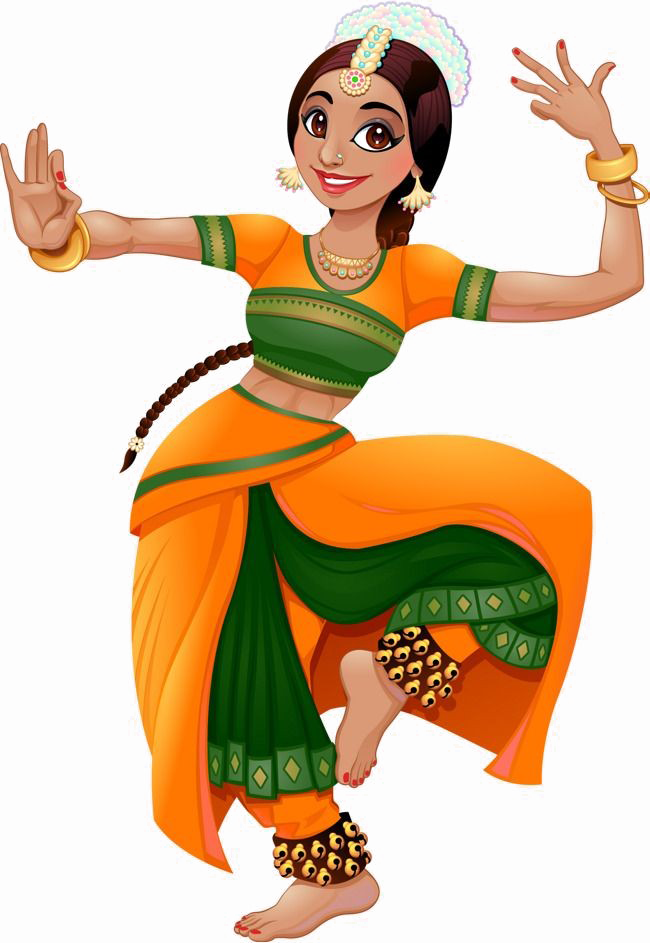 India Png Photo - Bharatanatyam Cartoon (650x943), Png Download