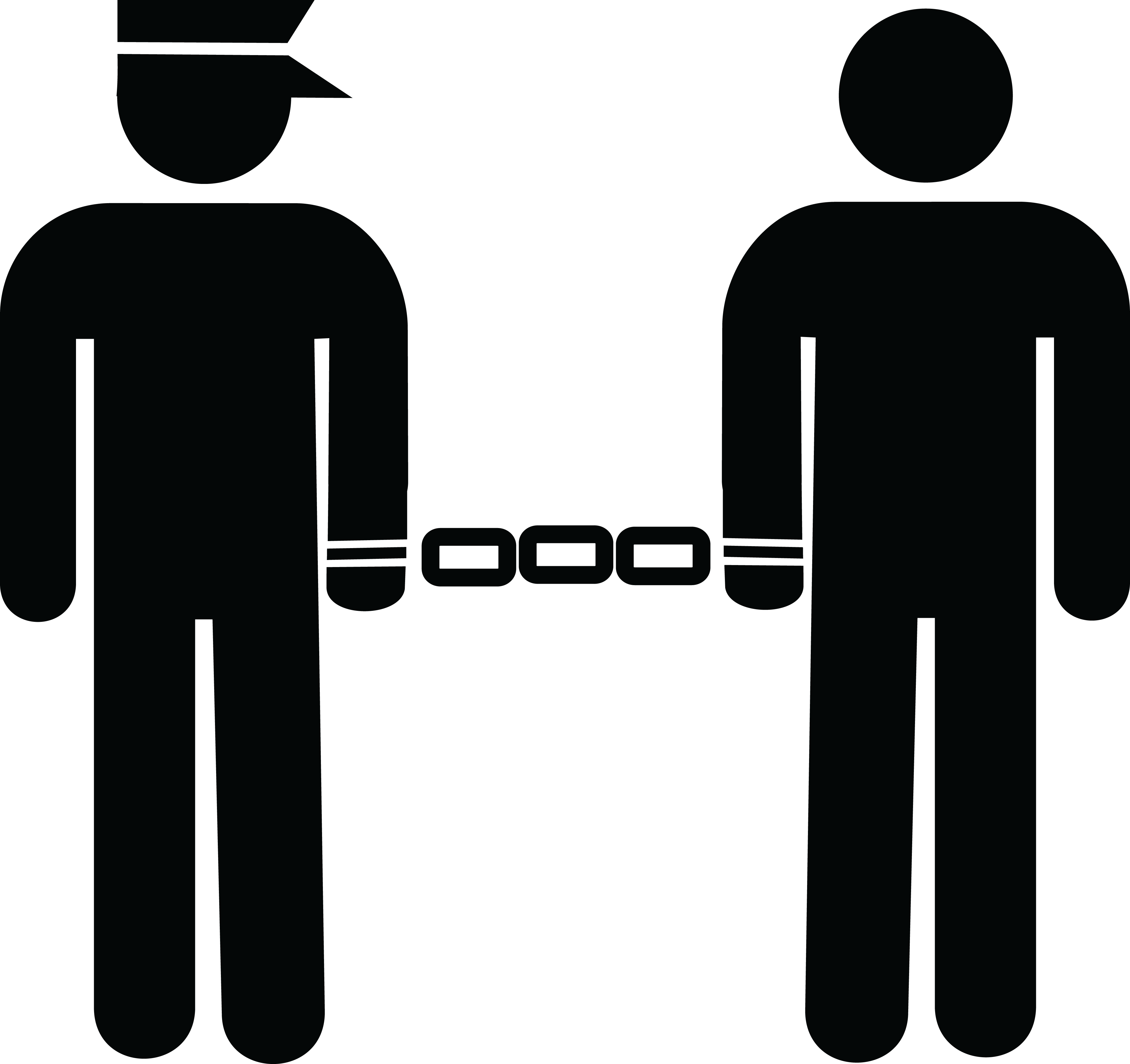 Free Clipart Of A Prisoner And Guard - Arrested Clipart (4000x3766), Png Download