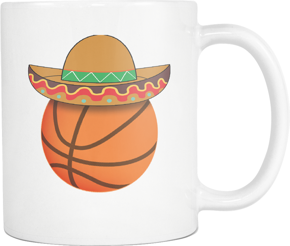 Funny Basketball Mexican Sports - Coffee Cup (1024x1024), Png Download