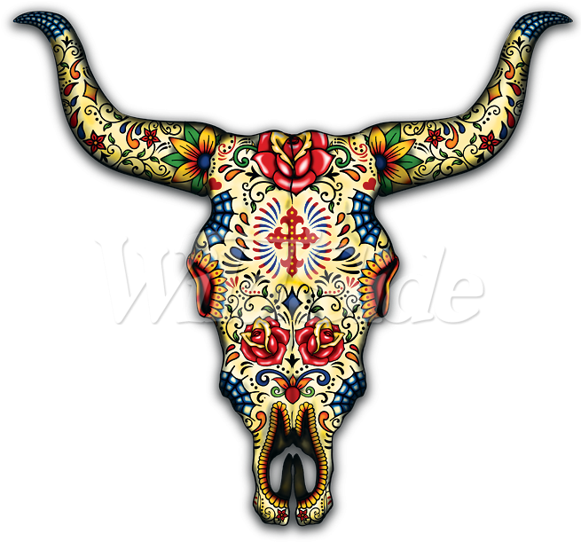 Day Of Dead Animal Skull (675x675), Png Download