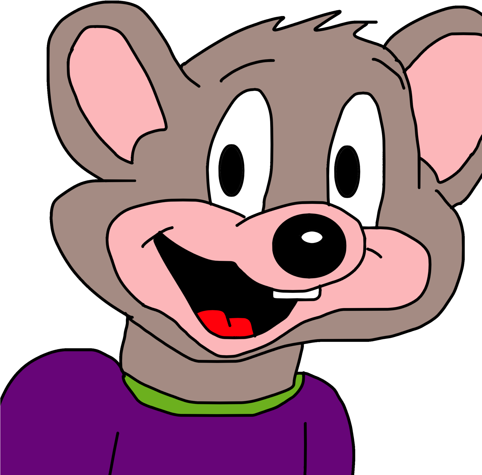 Chuck E By - Desenho Do Chuck Cheese (1600x1946), Png Download