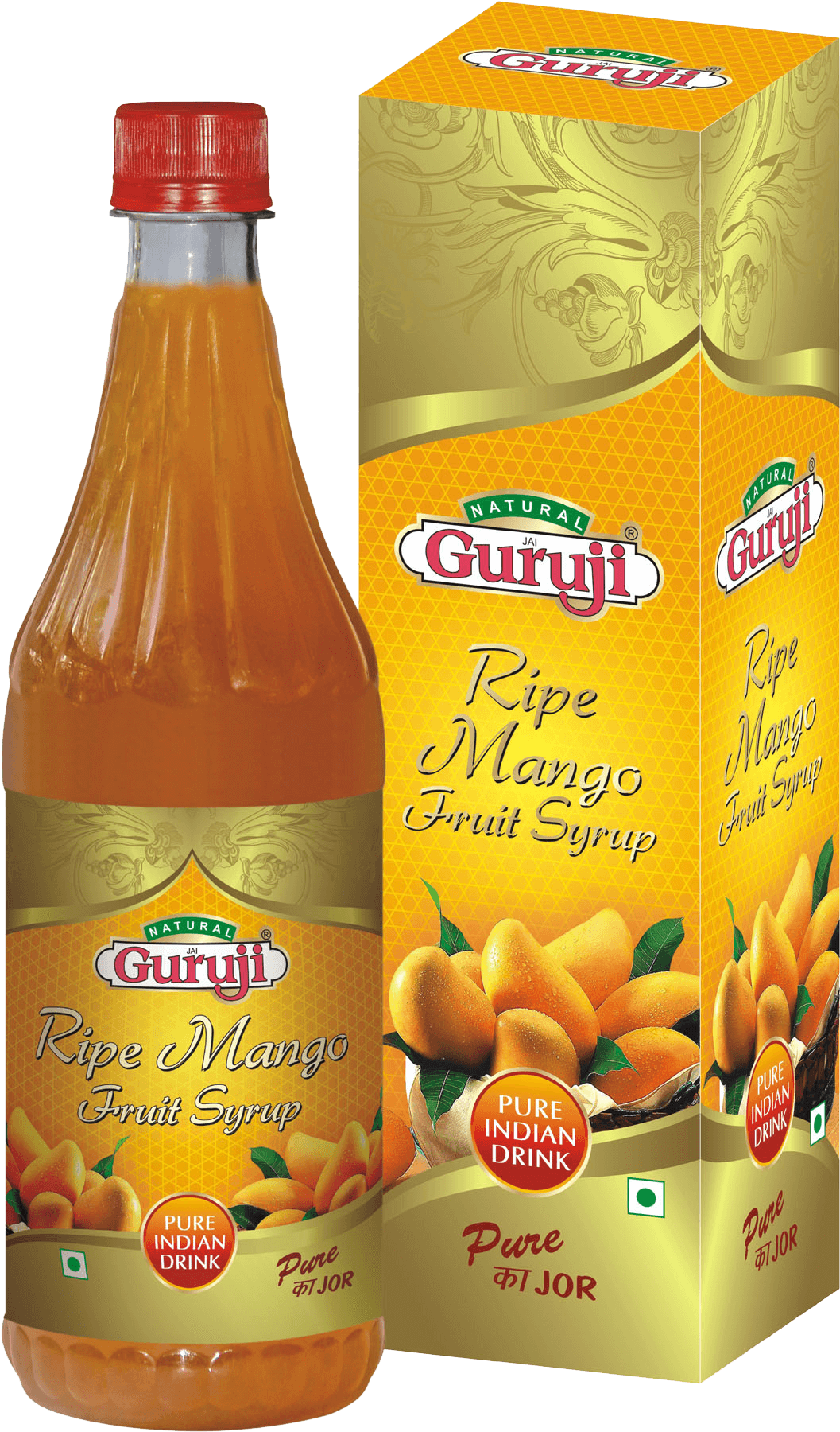 Ripe Mango Fruit Syrup - Guruji Thandai Png (1410x2030), Png Download