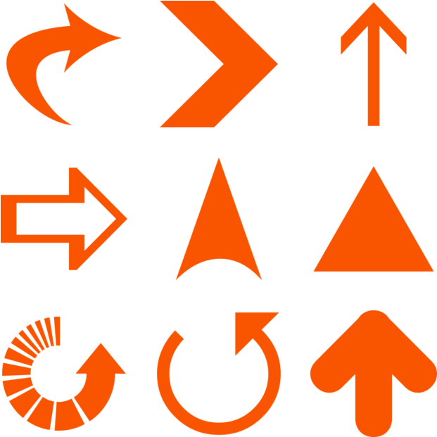 Classic Arrows Icon In Style Simple Orange - Three Sixty (660x660), Png Download