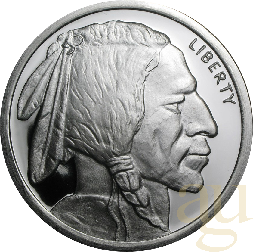2 Unzen Silber American Buffalo Round - 5 Oz Silver Coin (841x837), Png Download