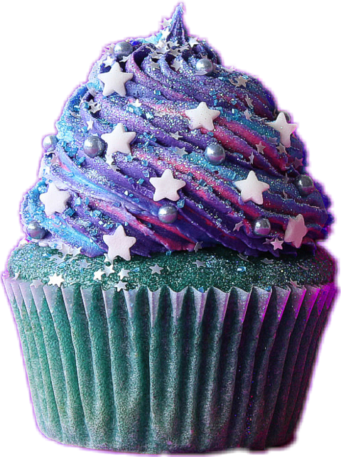 Vector Freeuse Stock Purple Cupcakes Clipart - Galaxy Cupcakes (480x643), Png Download