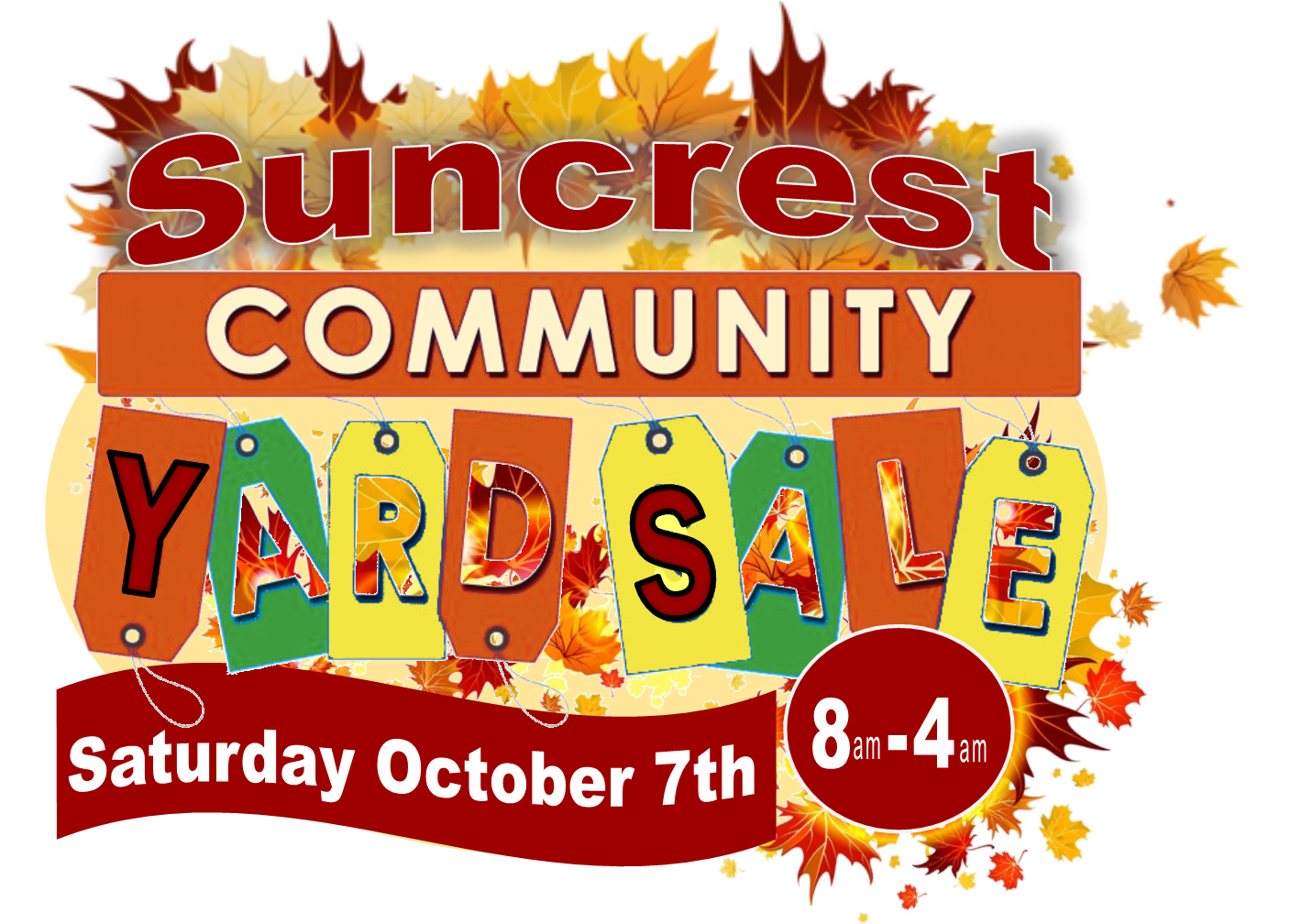 Suncrest Fall Community Yard Sale - Halloween (1418x1090), Png Download