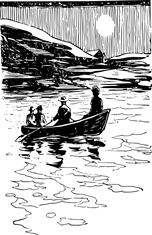 Boating Rowing Computer Icons Black And White - Boat (487x750), Png Download