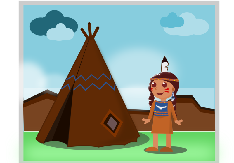 Native American Setting - Illustration (800x600), Png Download