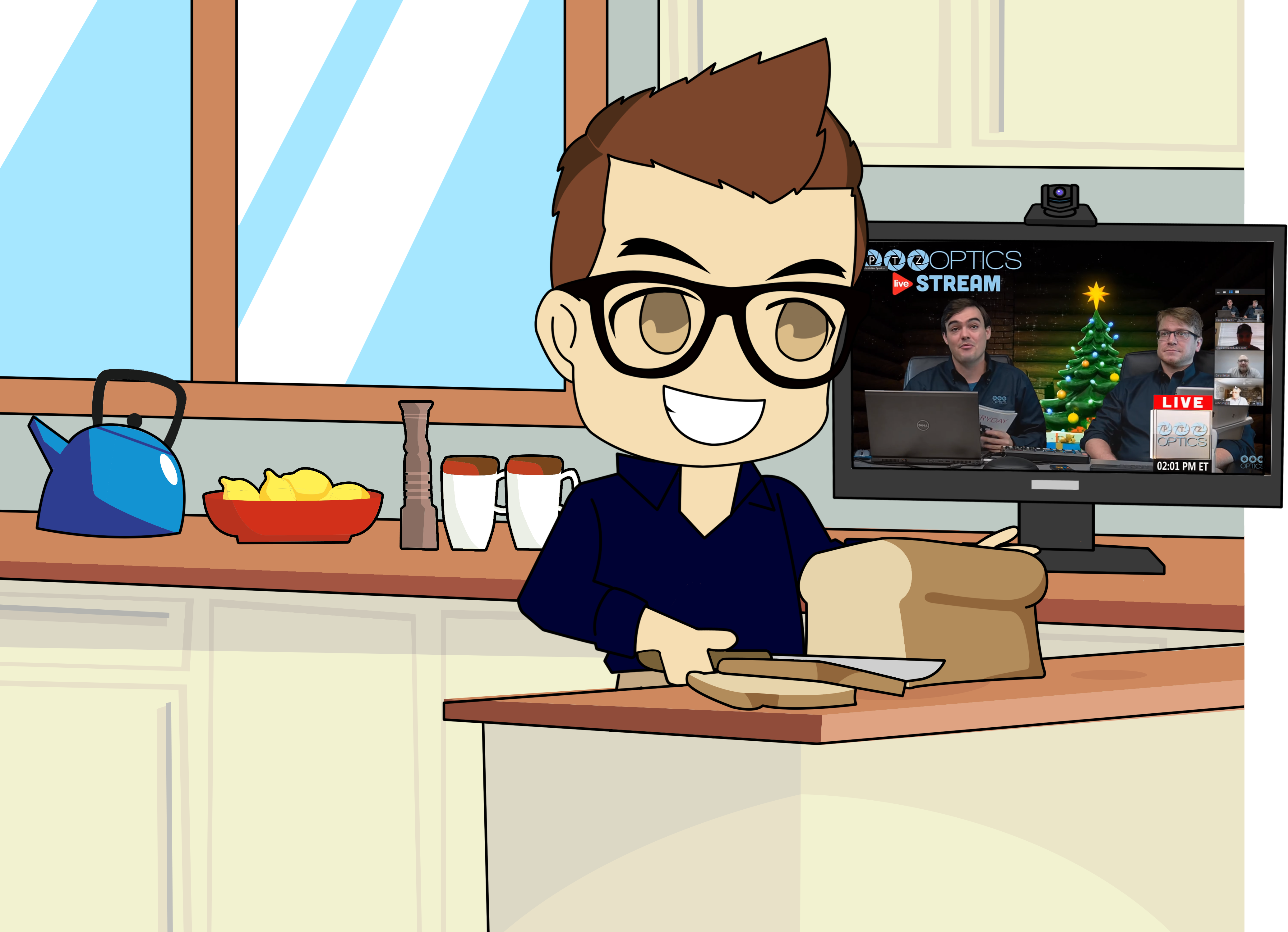 Live Streaming Market With Youtube Live - Cartoon (7704x3000), Png Download