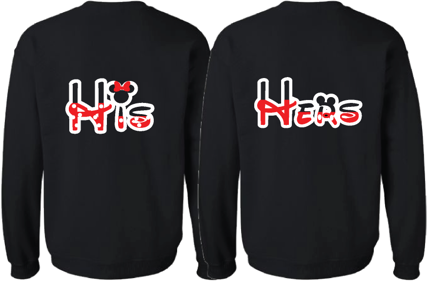 500200 His Hers - Cute Lesbian Couple Sweatshirts (1016x700), Png Download