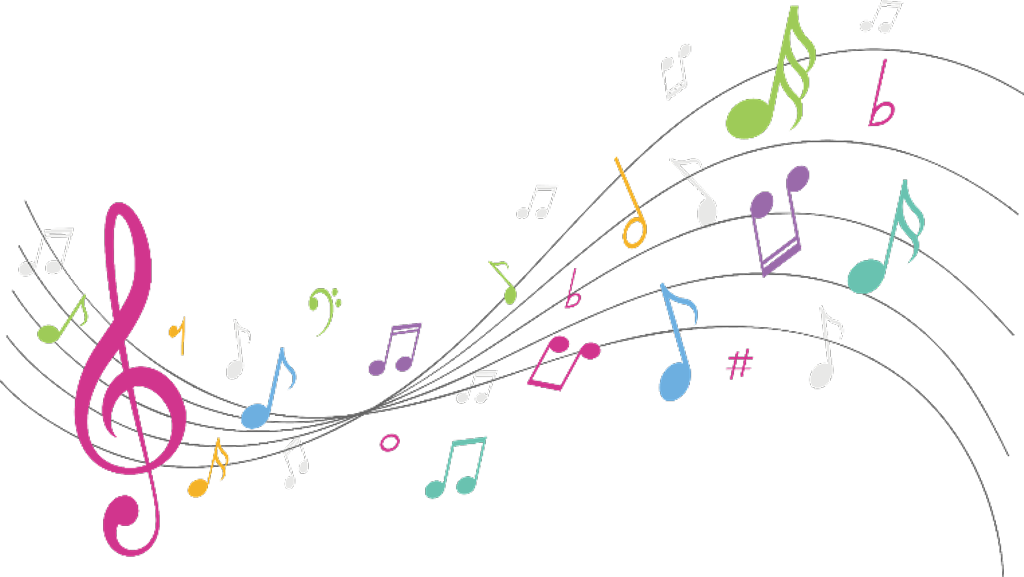 #musicalnotes #music #colorful #ftestickers - Musical Notes Background Png (1024x577), Png Download