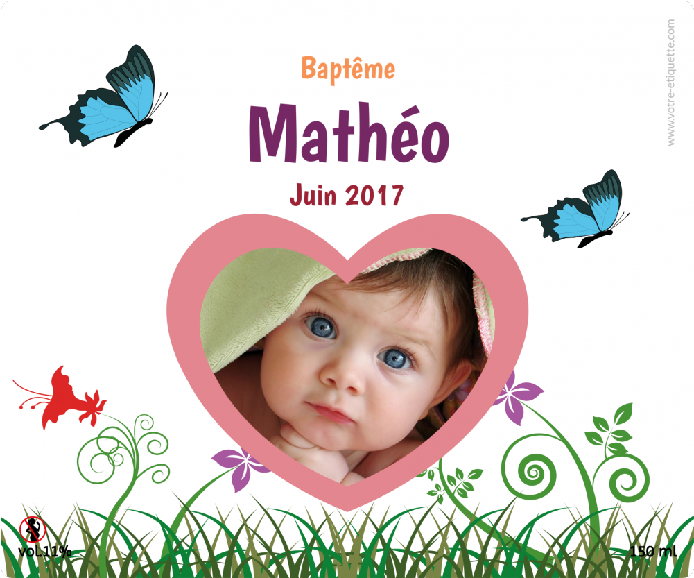 Personalized Sticker Heart Baptism - Swallowtail Butterfly (1000x1000), Png Download